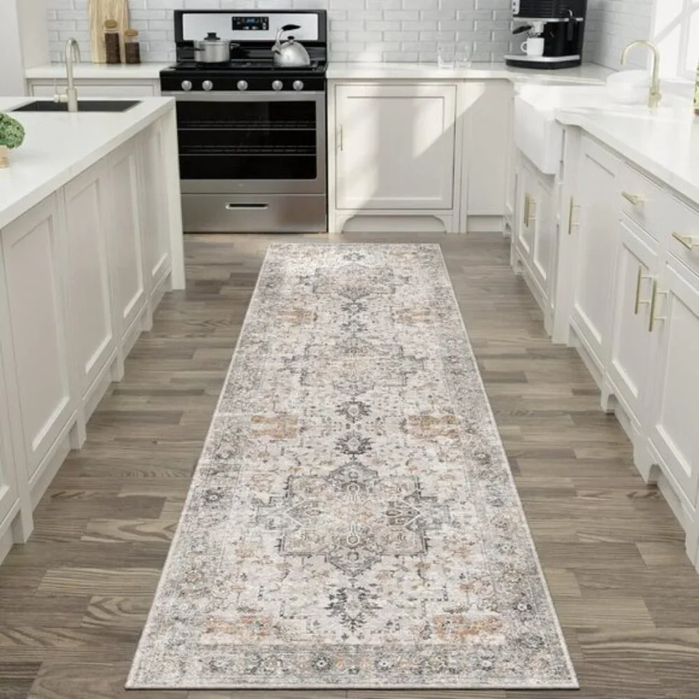 2x5 Runner Area Rug, Non Slip, Washable Vintage Rug for Home, Hallway & Entry